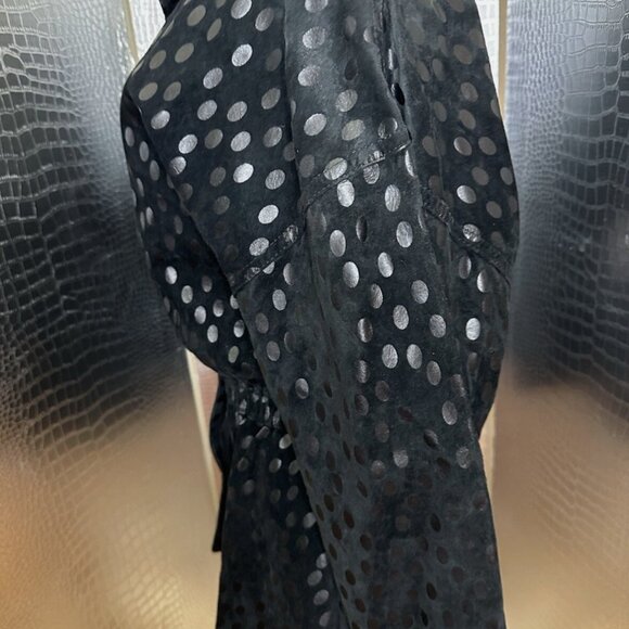 Black Polka Dot Peplum Jacket Size Small Vintage 80s 90s - Picture 4 of 8